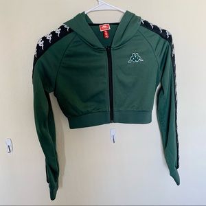 Xs green kappa cropped jacket